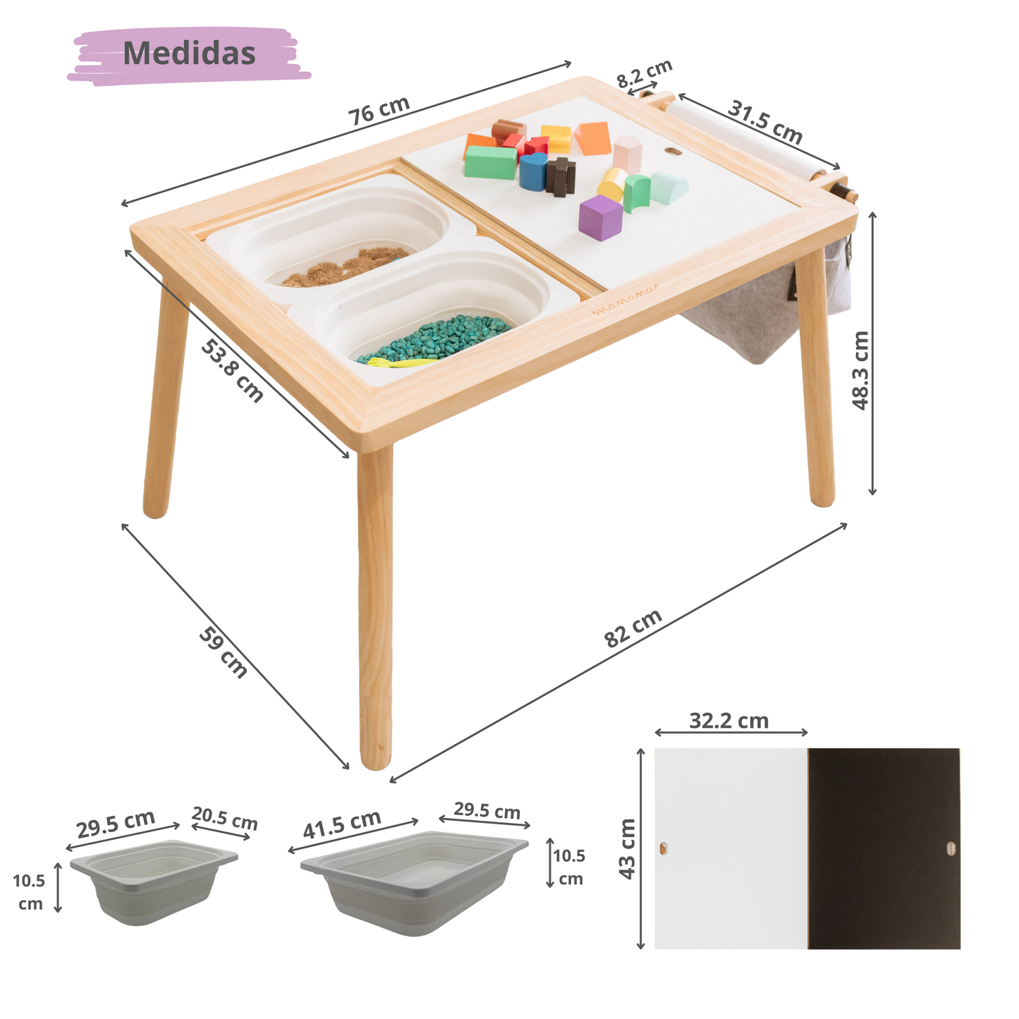 Mesa sensorial para niños