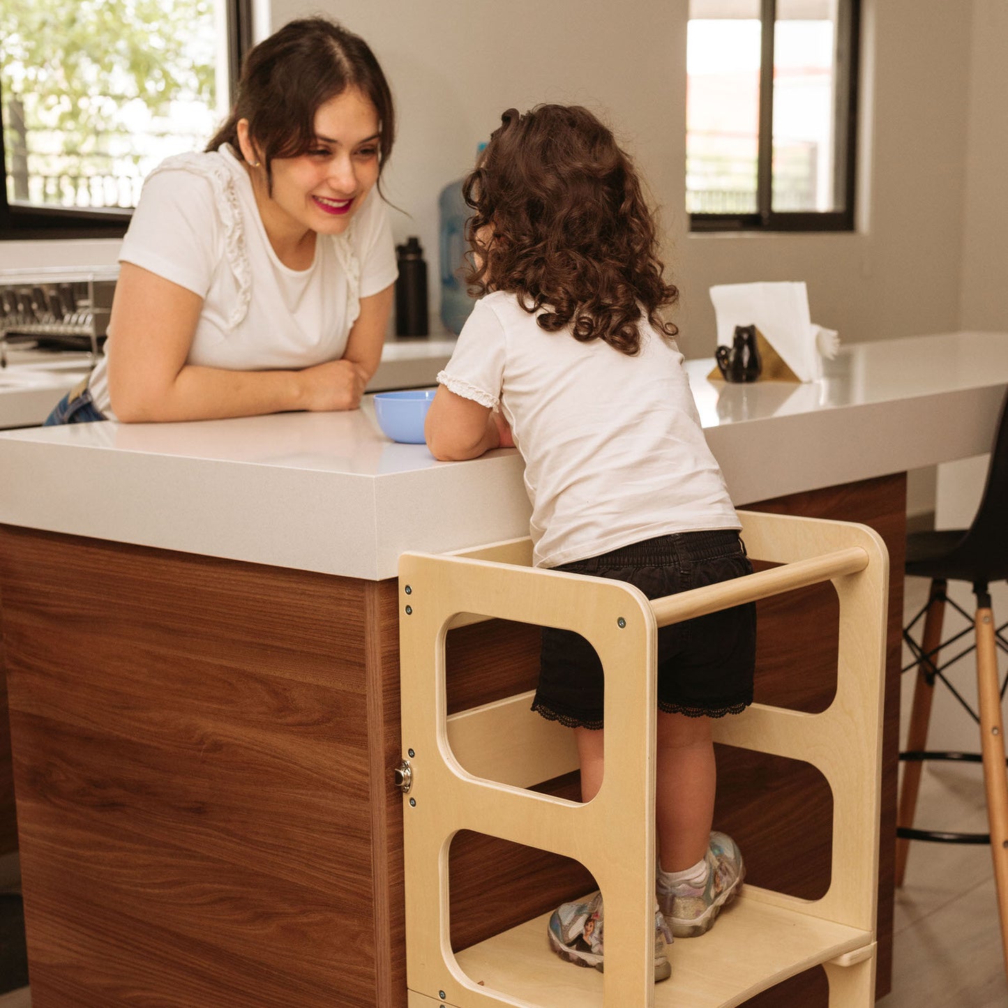 Torre de aprendizaje montessori 2 en 1 Natural