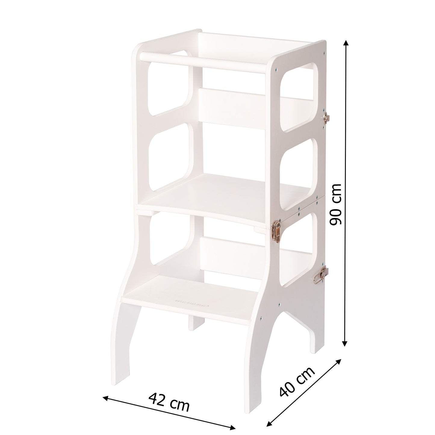 Torre de aprendizaje montessori 2 en 1 blanca