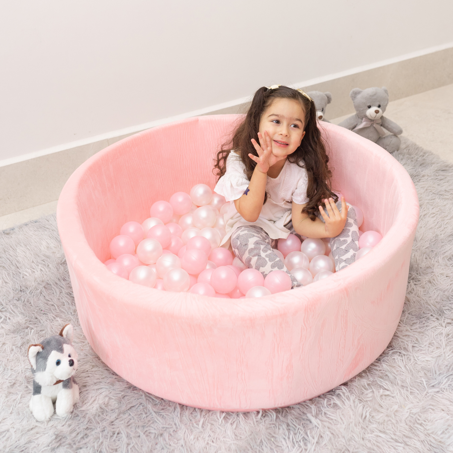 Alberca de pelotas para bebés.