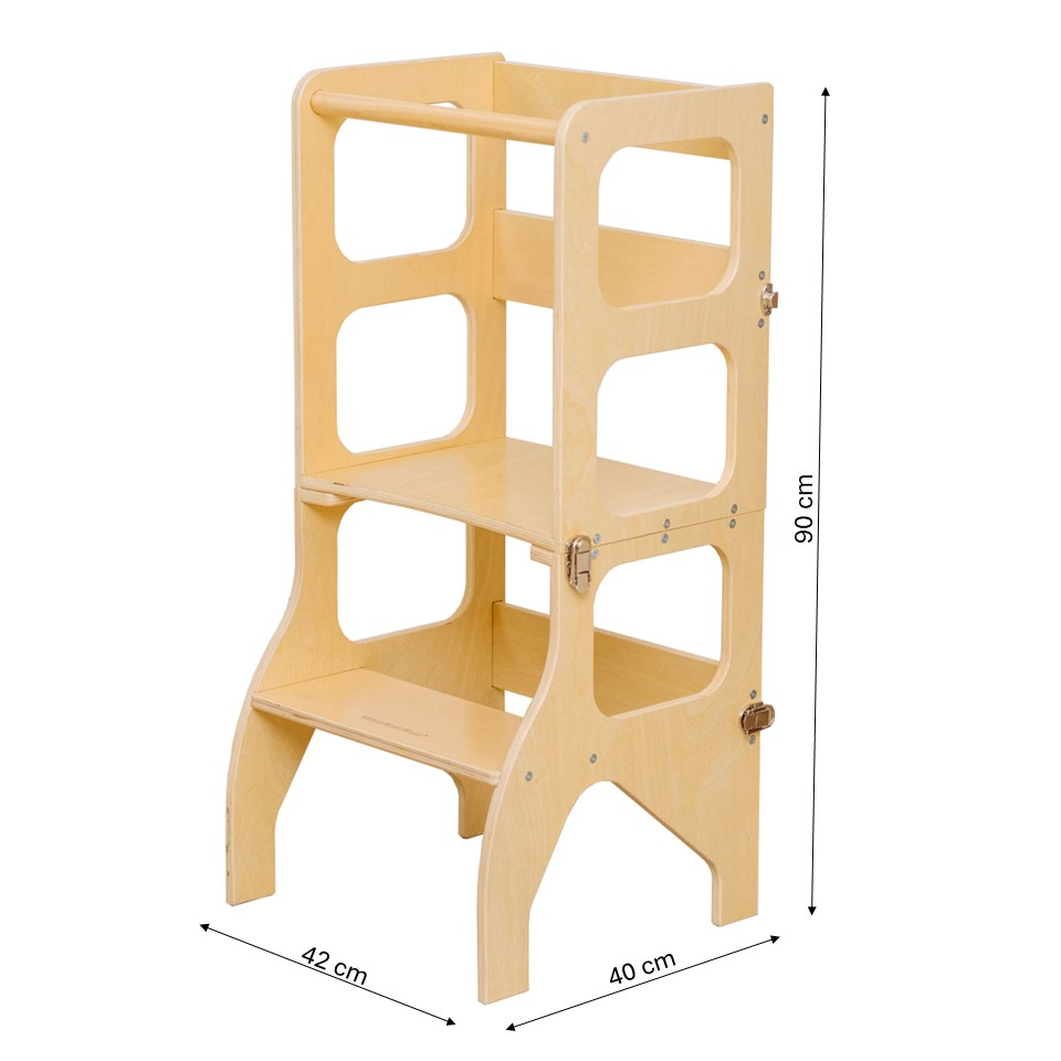 Torre de aprendizaje montessori 2 en 1 Natural